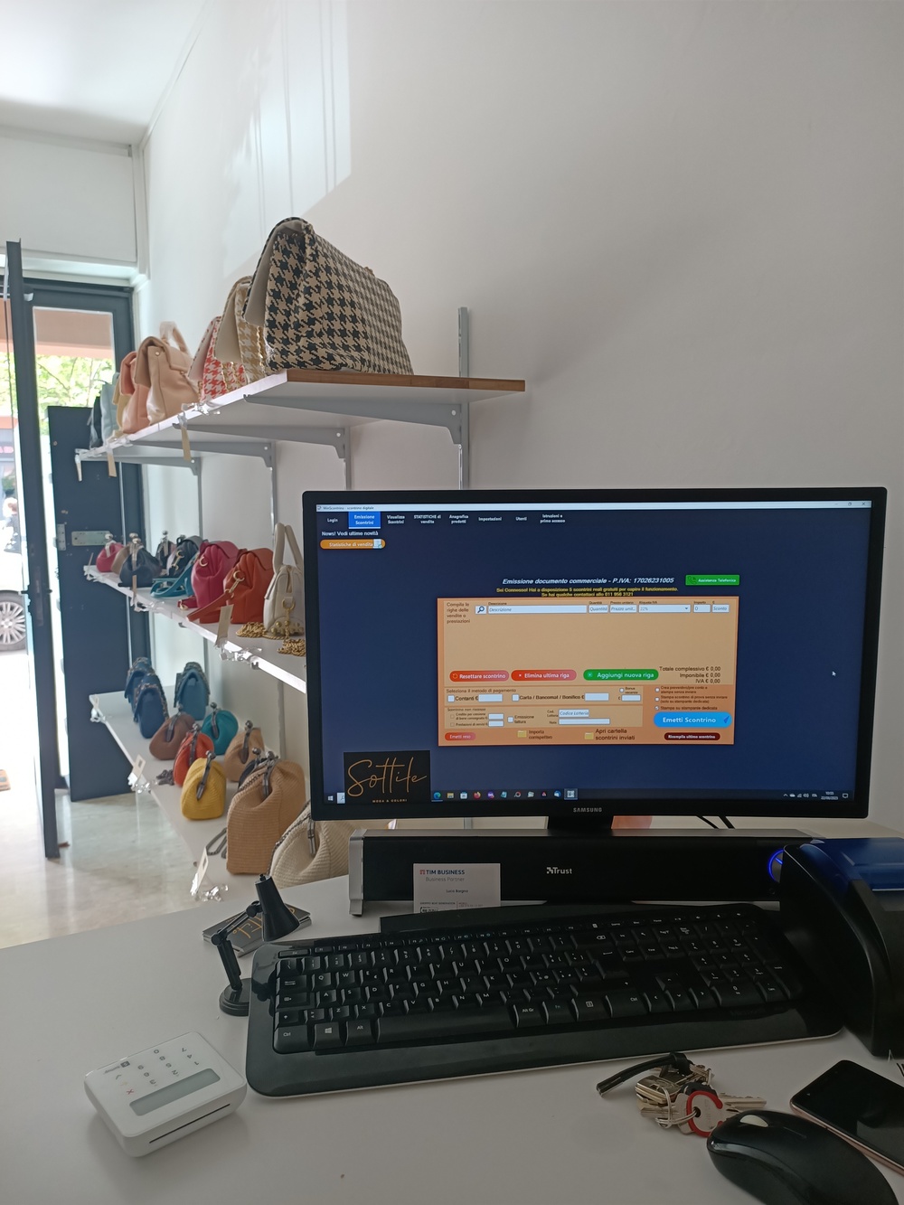 Registratore di cassa virtuale installato su un computer